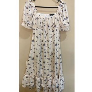 Puff sleeve midi dress